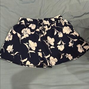 SHEIN Navy and White Floral Shorts